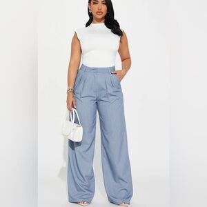 Women’s Fashion Nova Trouser Pants Slate Blue Size Small Workwear Corporate